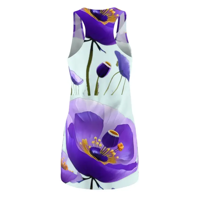 Rock the Bold Racerback Dress with Purple Poppy Flowers