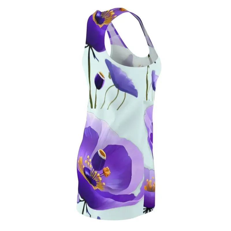 Rock the Bold Racerback Dress with Purple Poppy Flowers