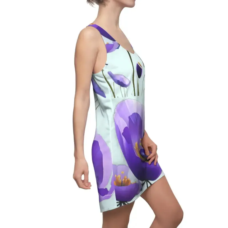 Rock the Bold Racerback Dress with Purple Poppy Flowers