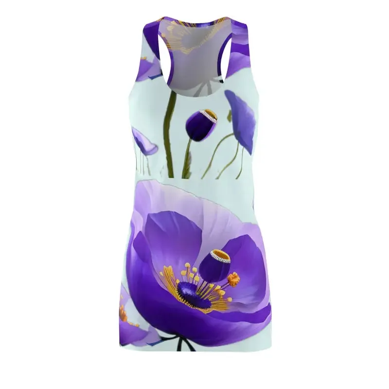 Rock the Bold Racerback Dress with Purple Poppy Flowers