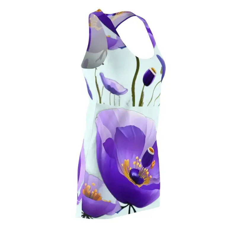 Rock the Bold Racerback Dress with Purple Poppy Flowers
