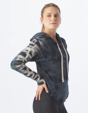 Rocky Hoodie: Black/Oatmilk Tie-Dye