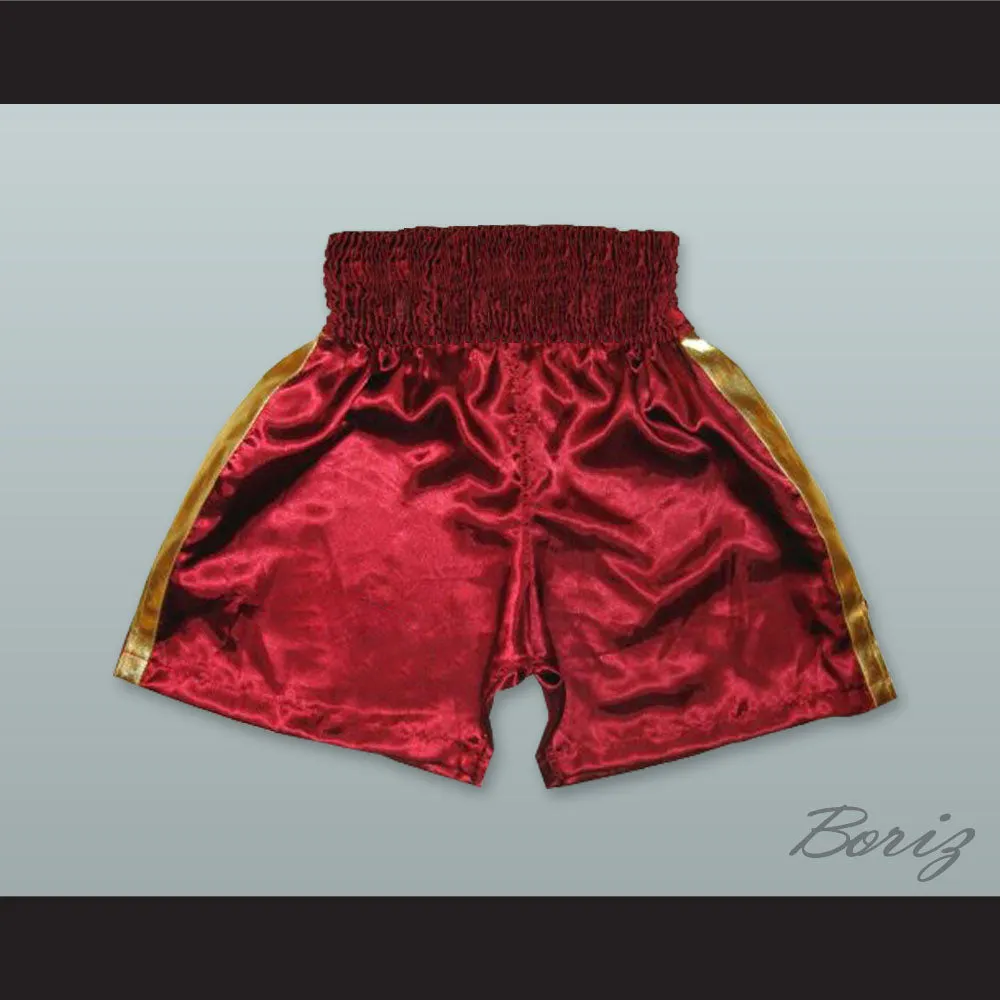 Roy Jones Jr. Maroon/Gold Boxing Shorts