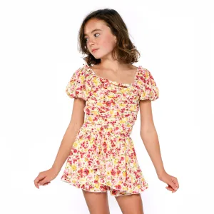 RUCHED FRONT PRINTED ROMPER
