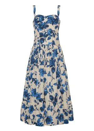 Santiago Midi Dress (Altha Flora Stone)