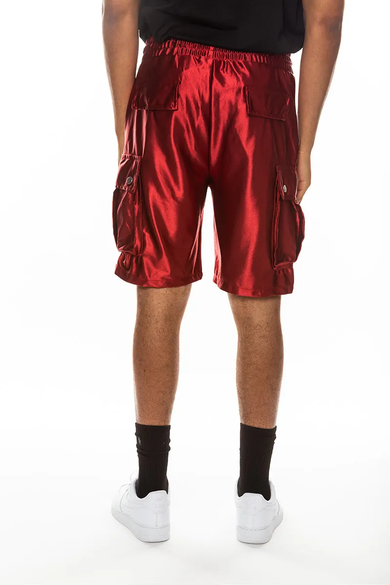 Satin Cargo Shorts