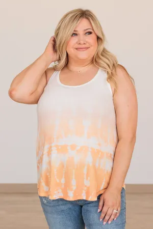 Search For Love Tie Dye Tank- Ivory & Orange