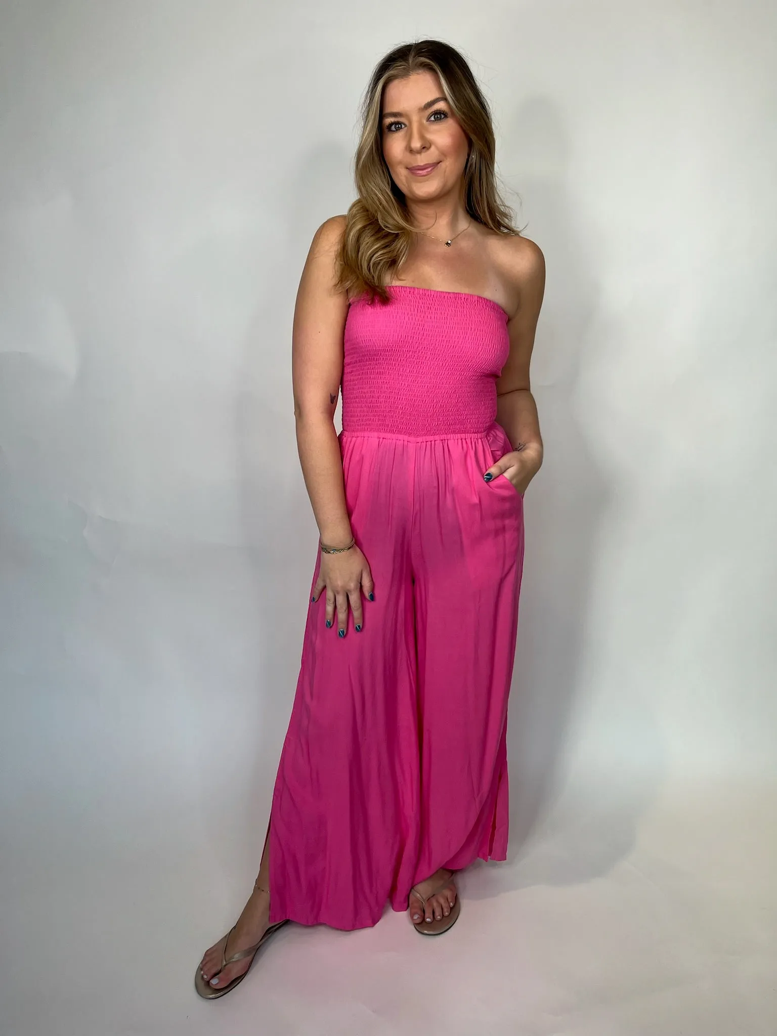 Skemo Solids Java Jumpsuit Pink