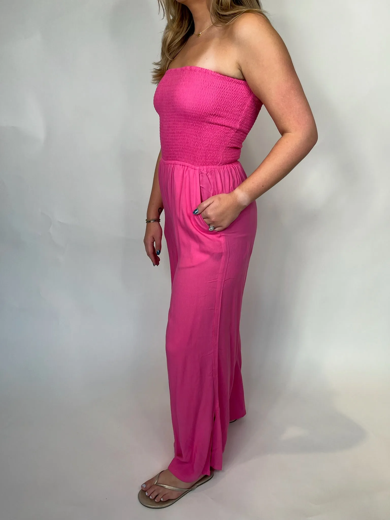 Skemo Solids Java Jumpsuit Pink