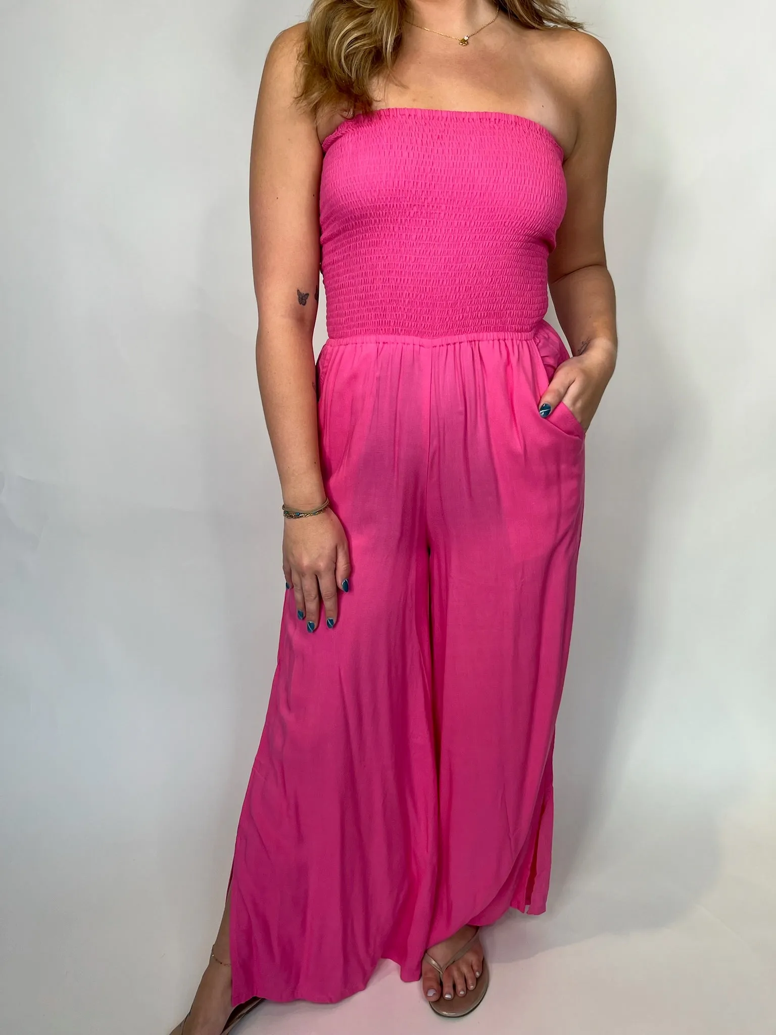 Skemo Solids Java Jumpsuit Pink