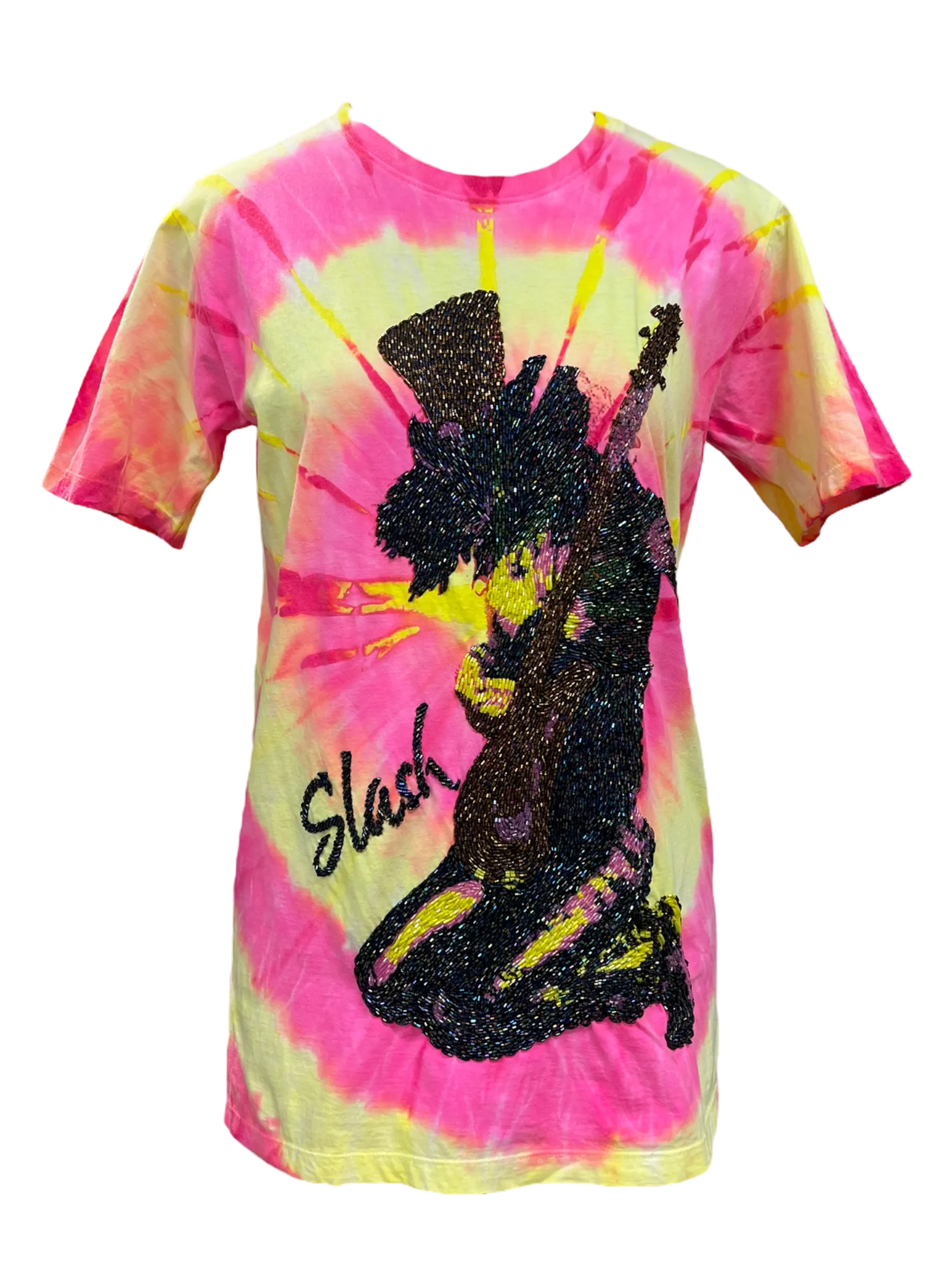 Slash Tie Dye Beaded Top