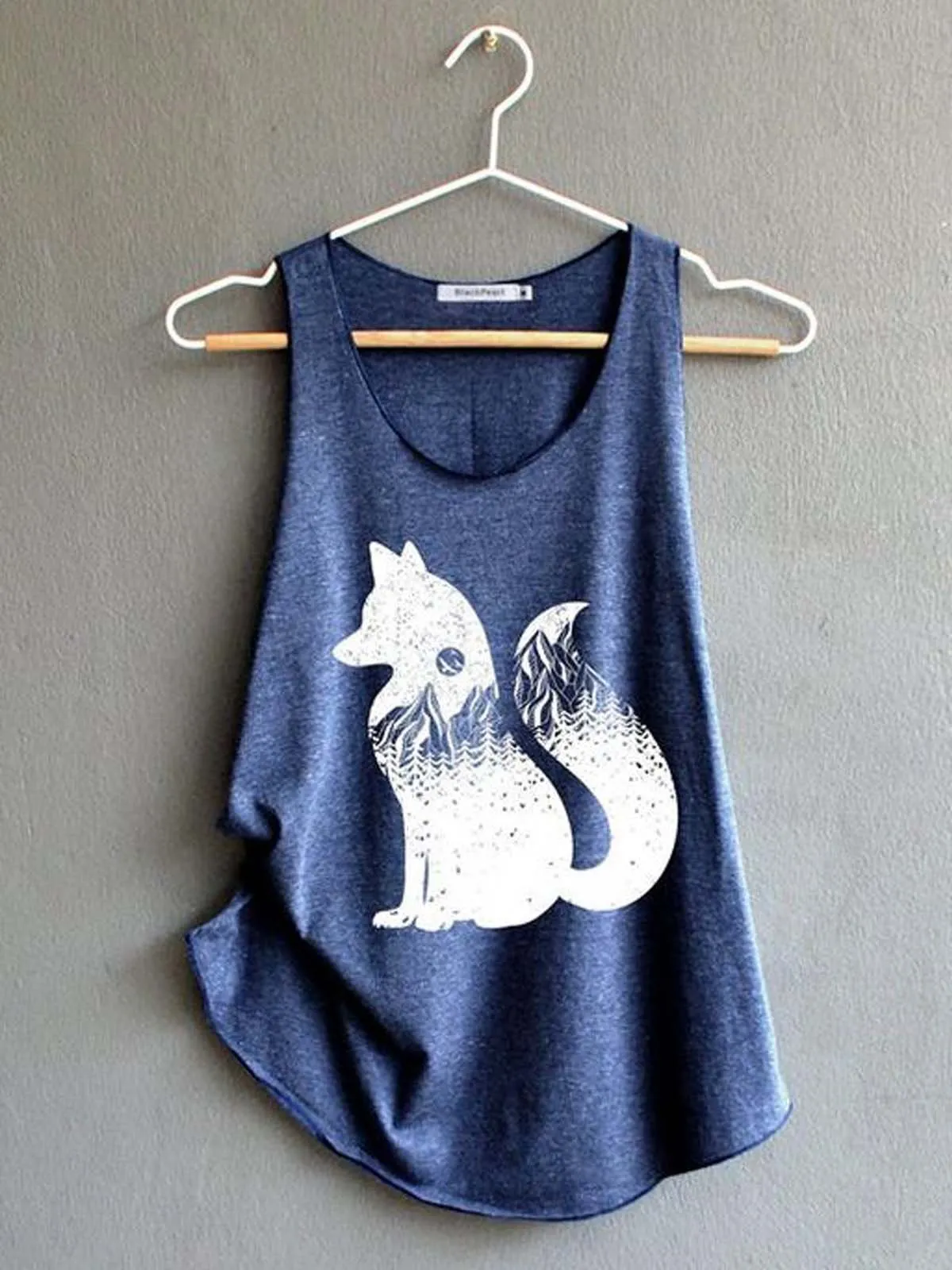 Sleeveless Crew Neck Casual Cotton-Blend Vests