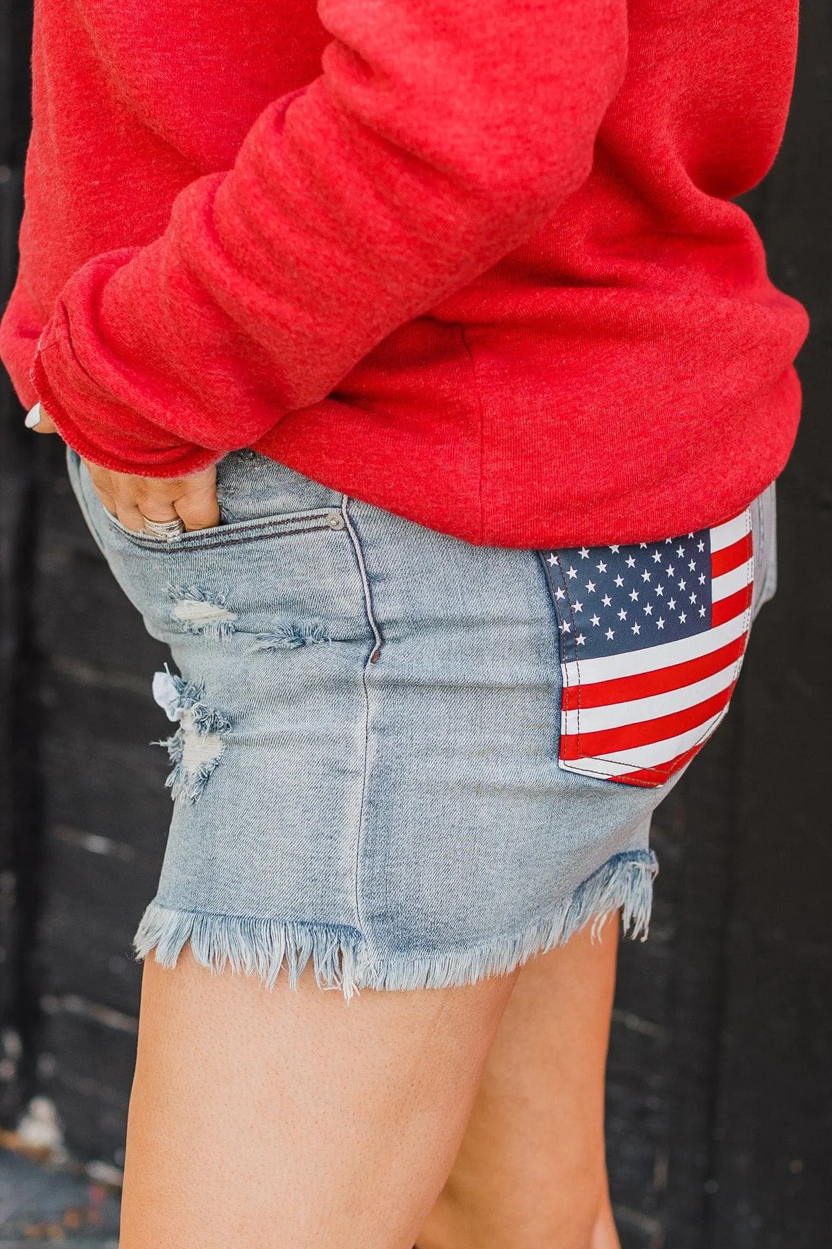 Sneak Peek High-Rise Shorts- Chelsie Wash