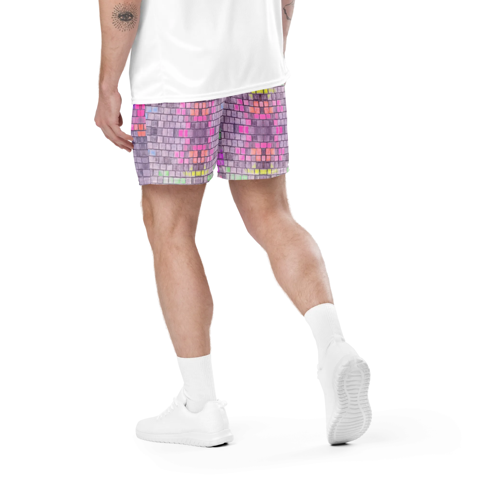 Soft Athletic Shorts (100% Recycled Material)- "Disco Kitty" Design