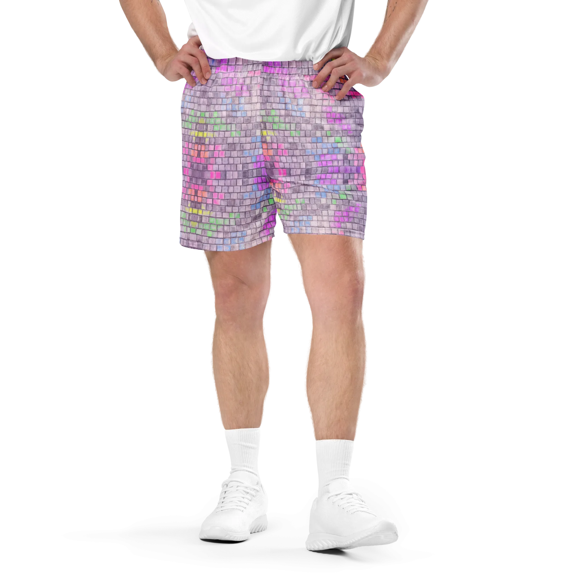 Soft Athletic Shorts (100% Recycled Material)- "Disco Kitty" Design