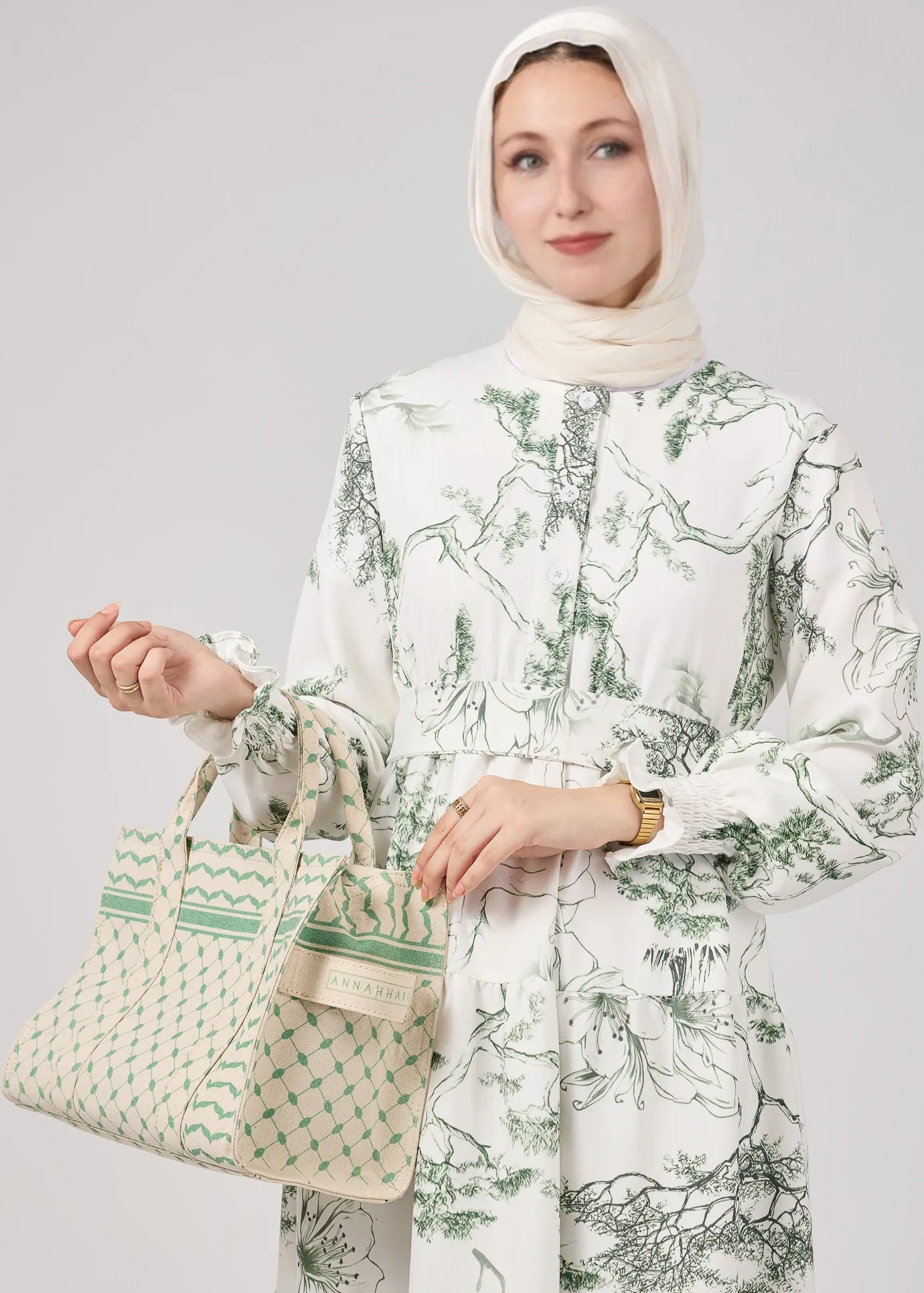 Soraya Elegance Flora Crepe Maxi Dress