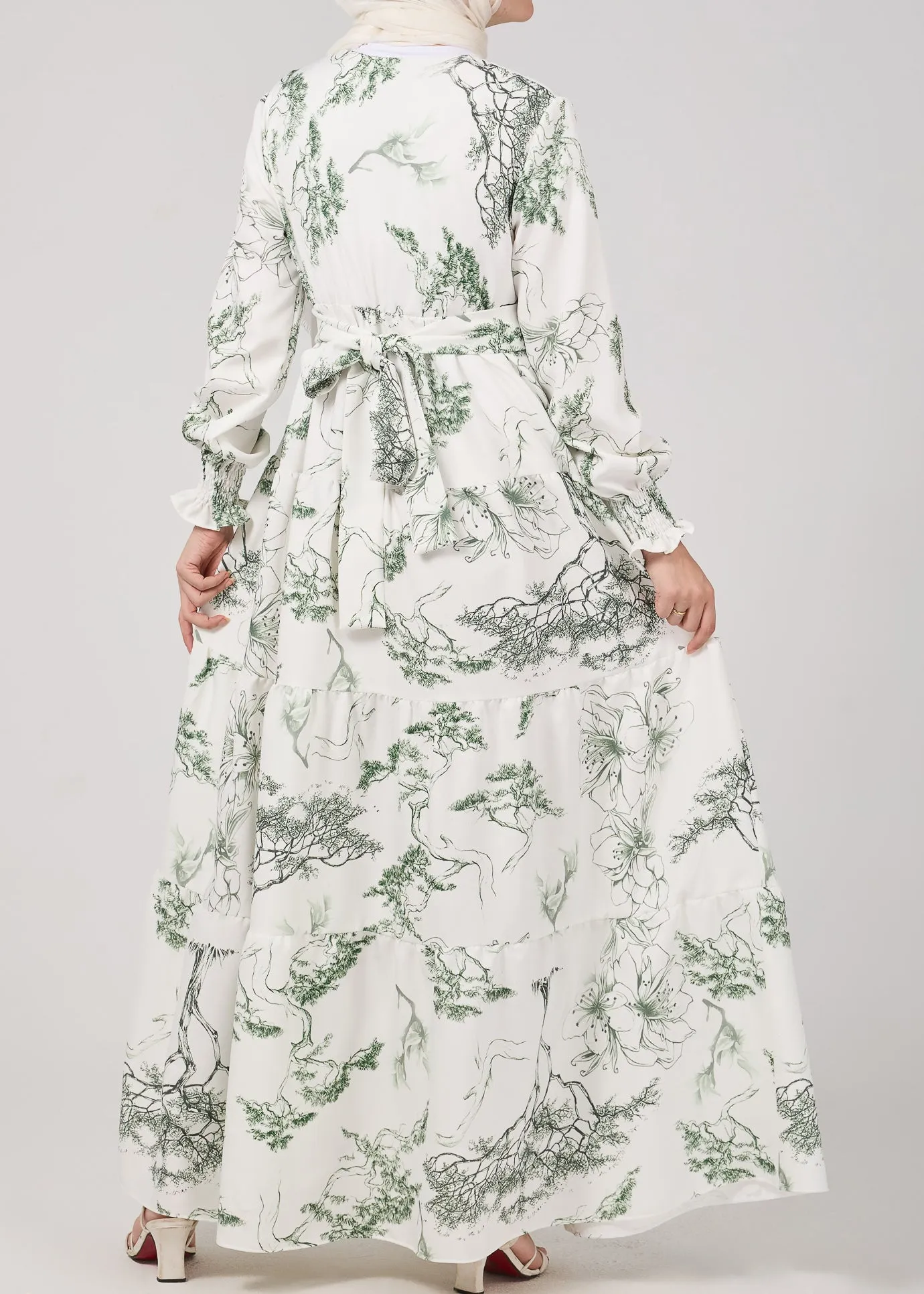 Soraya Elegance Flora Crepe Maxi Dress