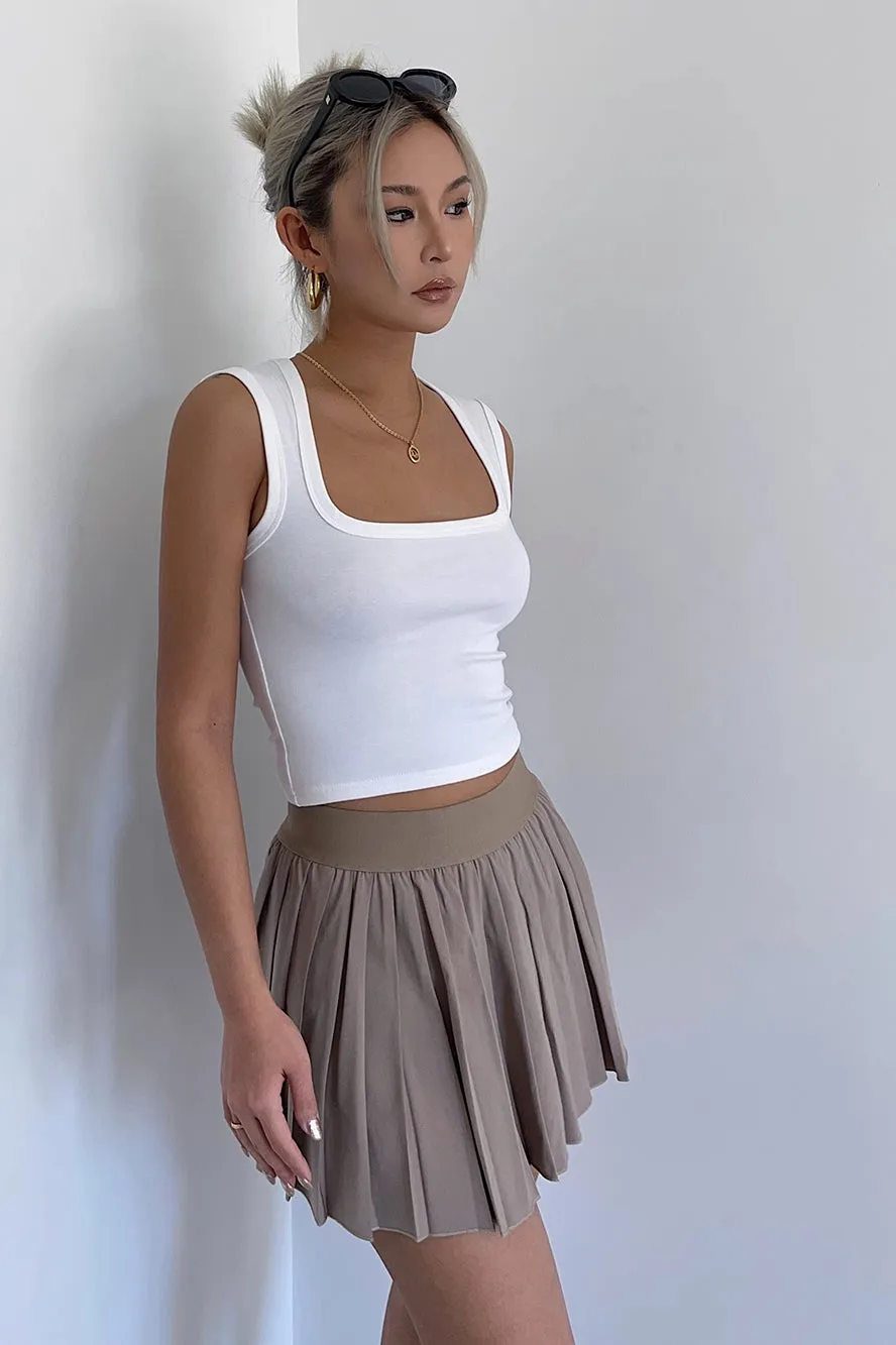 Square Neck Solid Cut Out Vest Tops