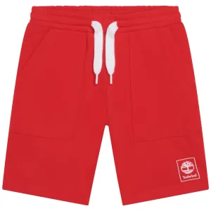 SS22 Timberland Boys Red Jersey Shorts