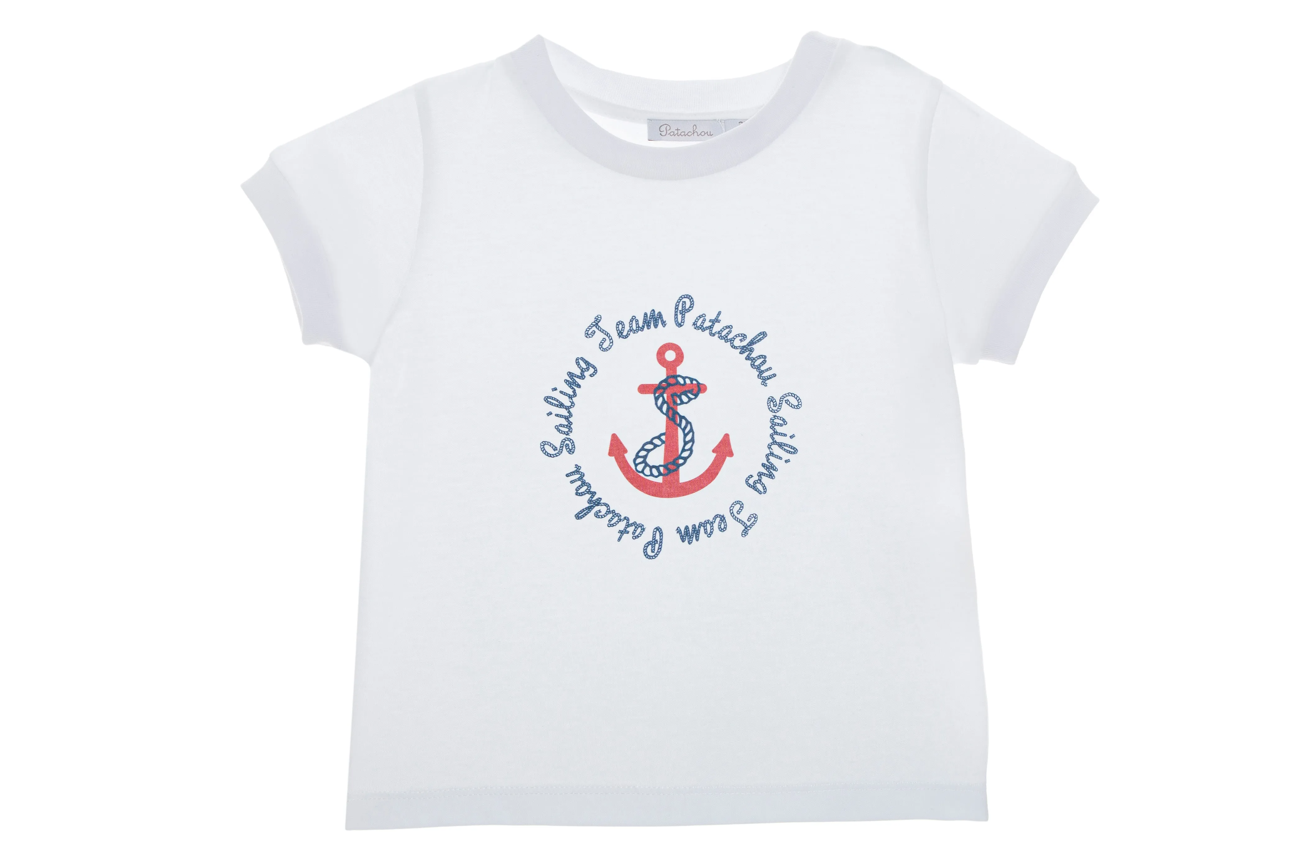 SS23 Patachou Boys Navy Blue & White Nautical Shorts Set