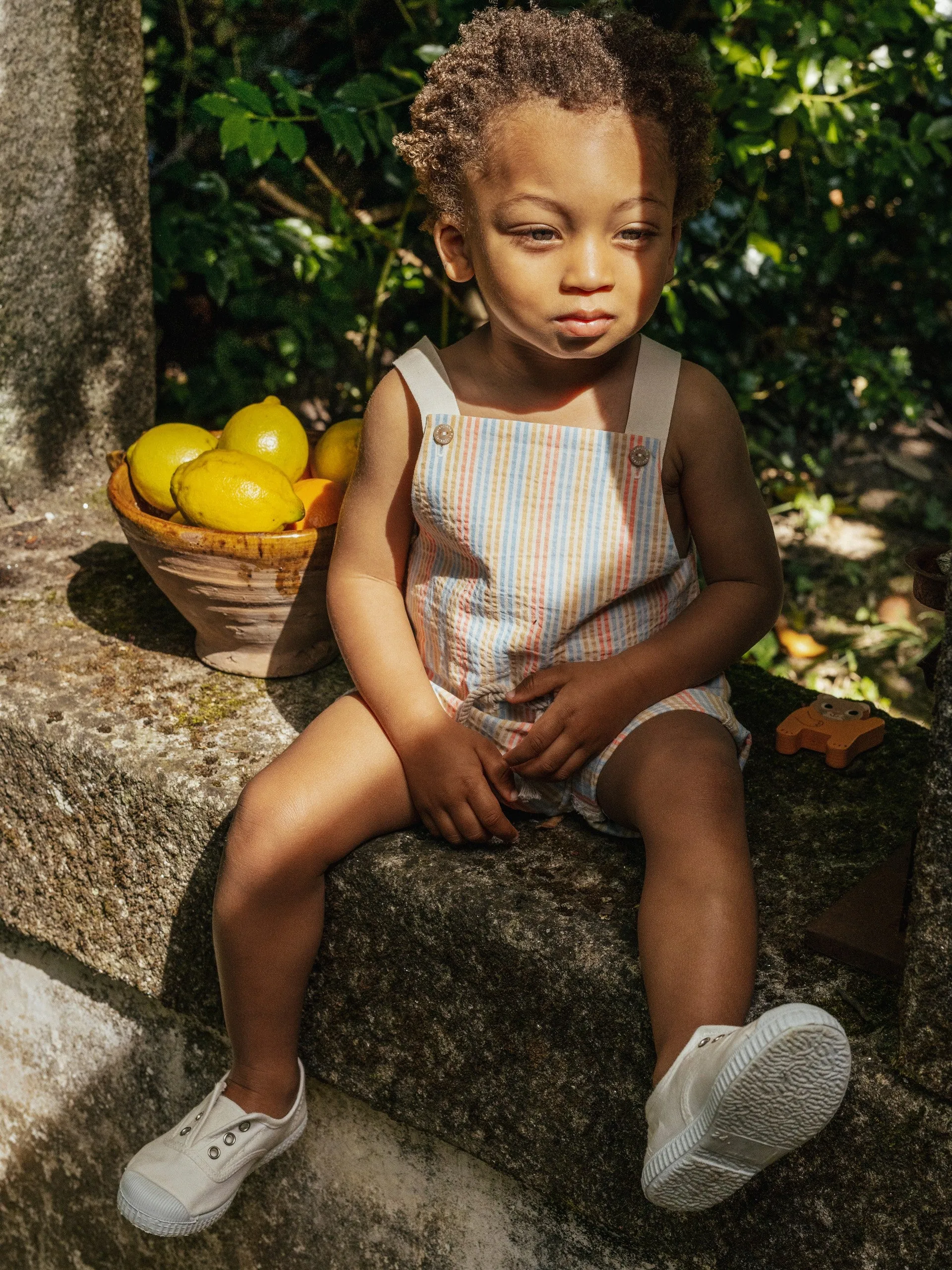 SS24 Laranjinha Baby Boys Striped Romper