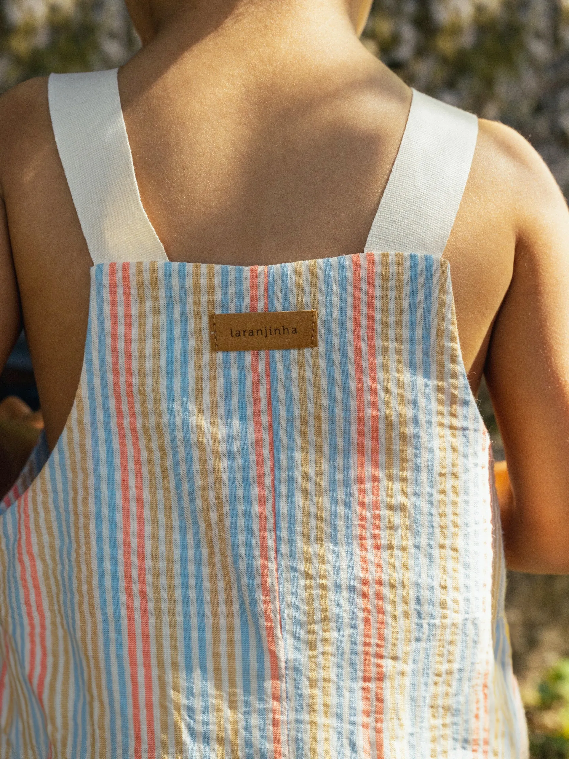SS24 Laranjinha Baby Boys Striped Romper