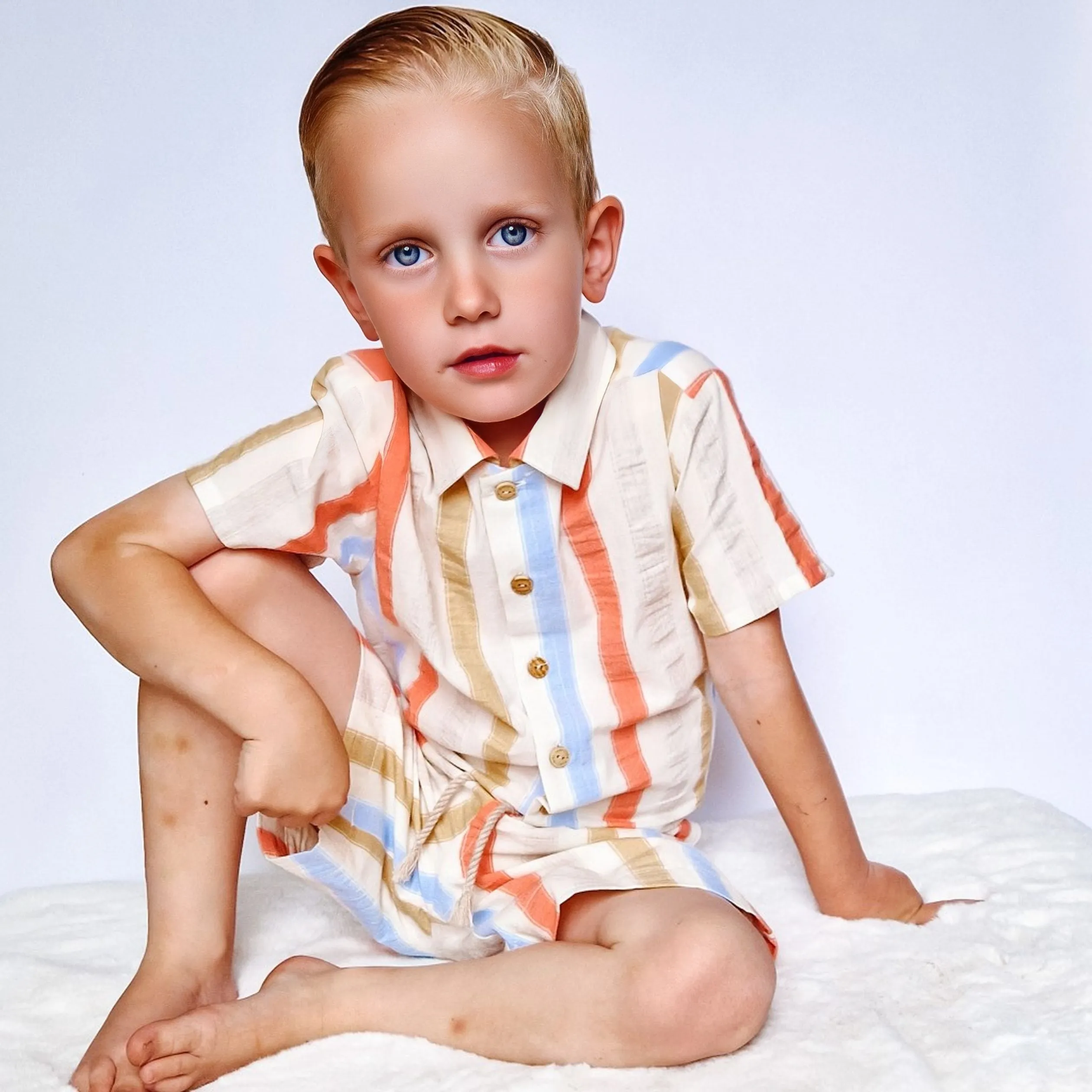 SS24 Laranjinha Boys Striped Shorts