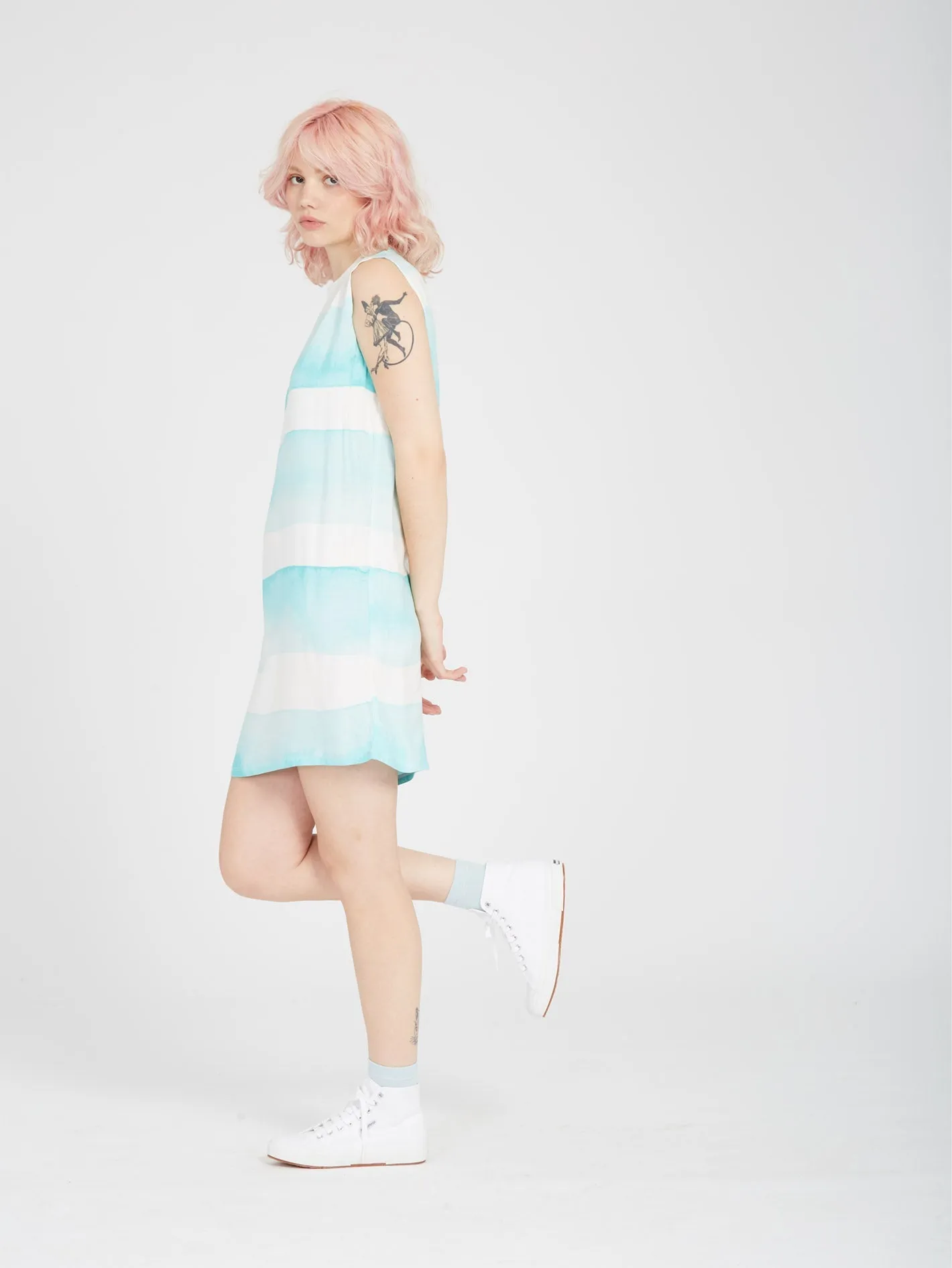 Stay Stripes Kleid - PALE AQUA
