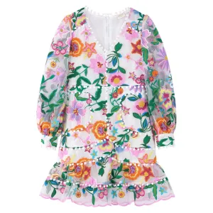Stella Embroidered Dress - Flora