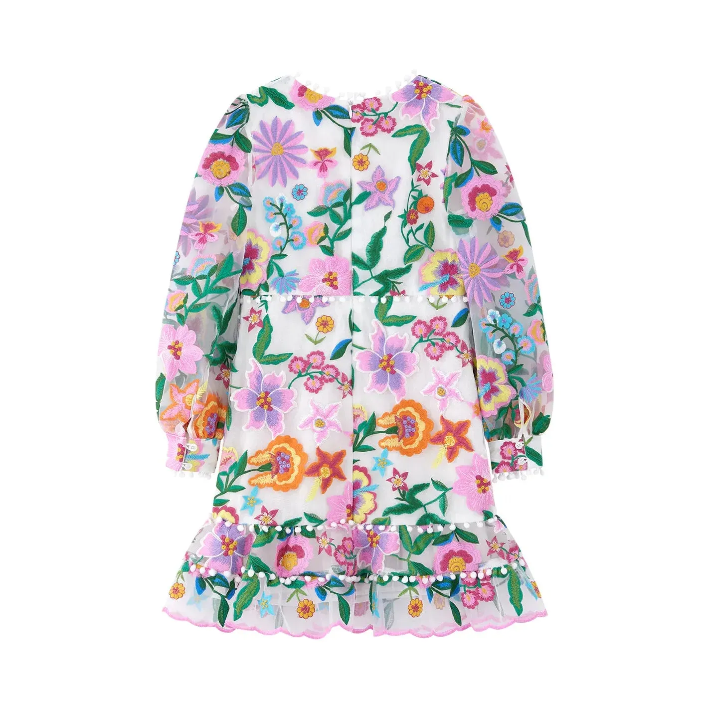 Stella Embroidered Dress - Flora