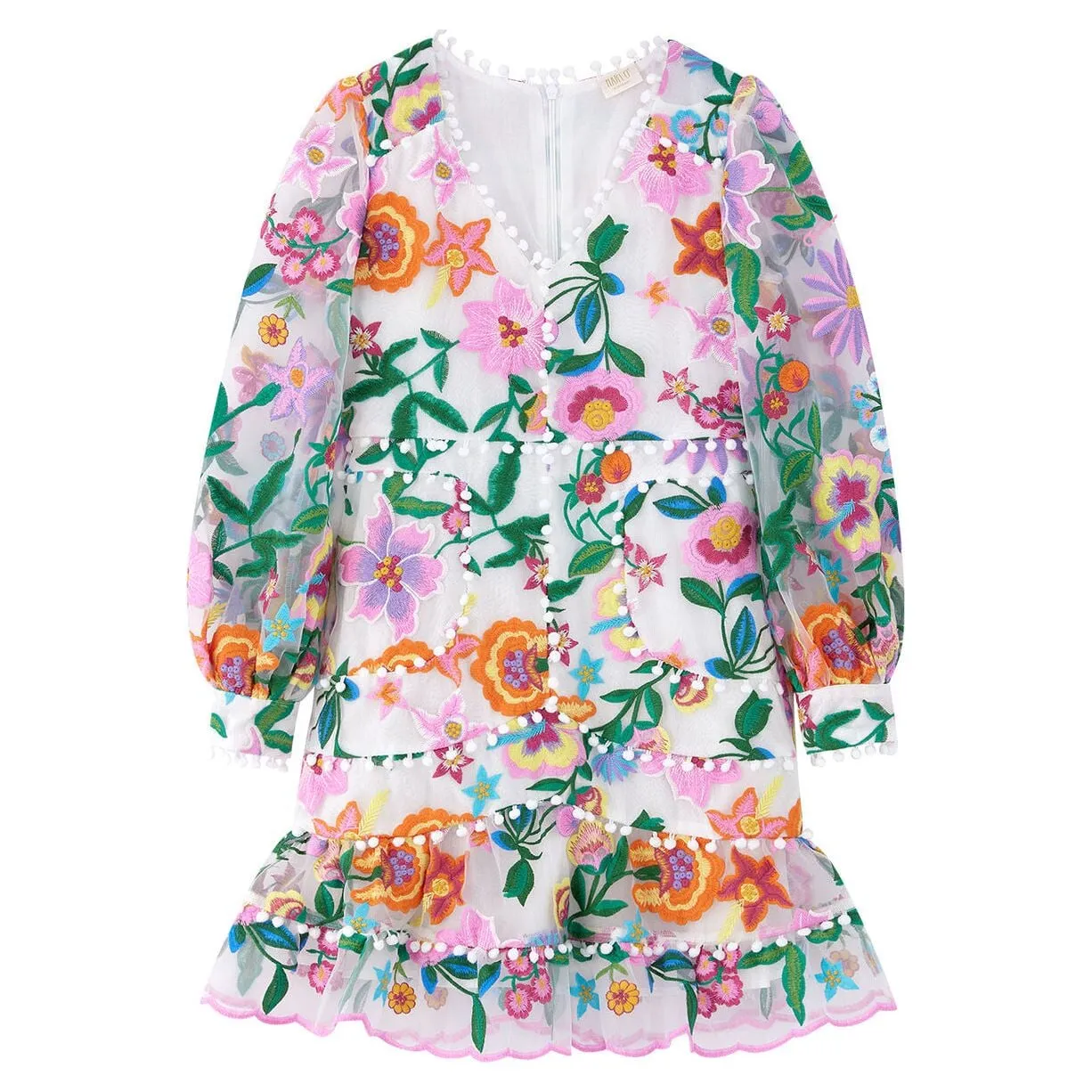 Stella Embroidered Dress - Flora