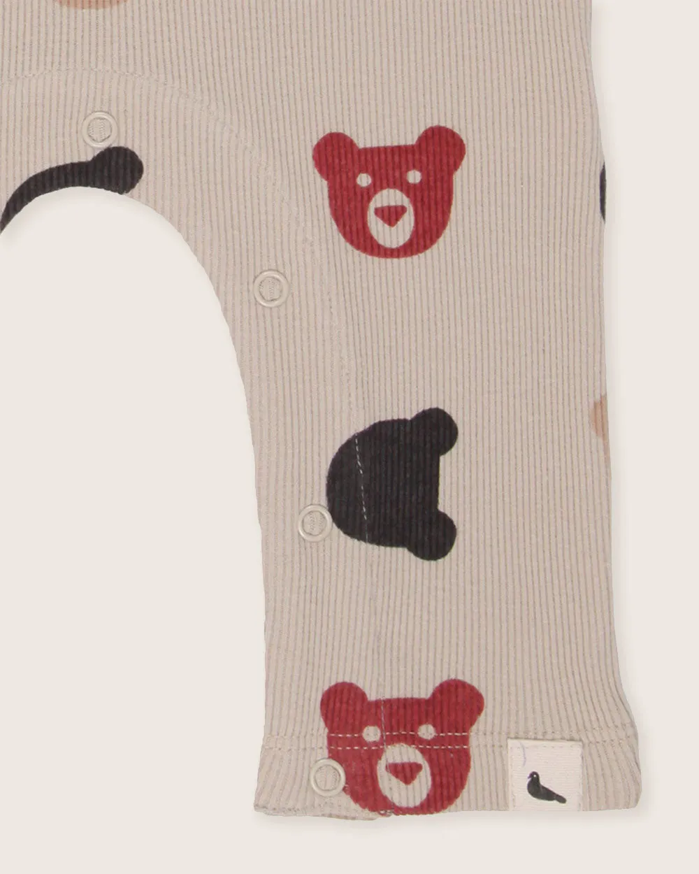 Stone Smiling Bear Print Romper