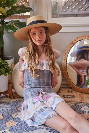 Stripe Ruffle Smocked Top