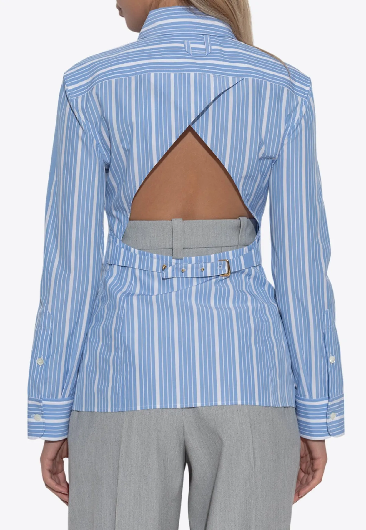 Striped Shirt with Cut-Out