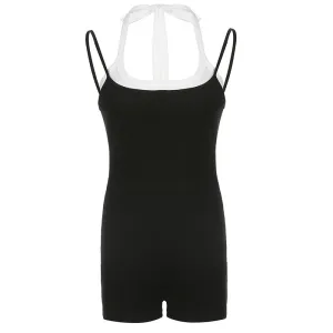 Summer Playsuit Black White Color  Outfits Rompers Jumpsuit Women