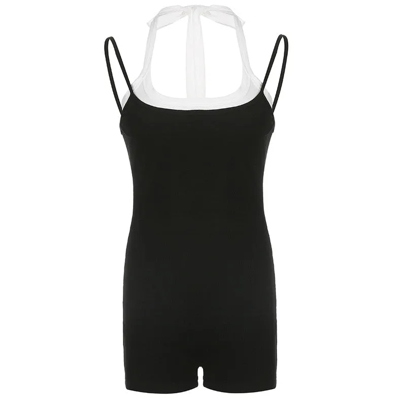 Summer Playsuit Black White Color  Outfits Rompers Jumpsuit Women