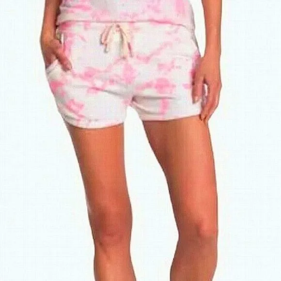 Sundry Dolphin Tie Dye Lounge Shorts Pop Pink Women's
