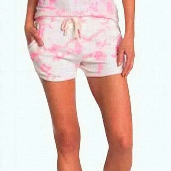 Sundry Dolphin Tie Dye Lounge Shorts Pop Pink Women's