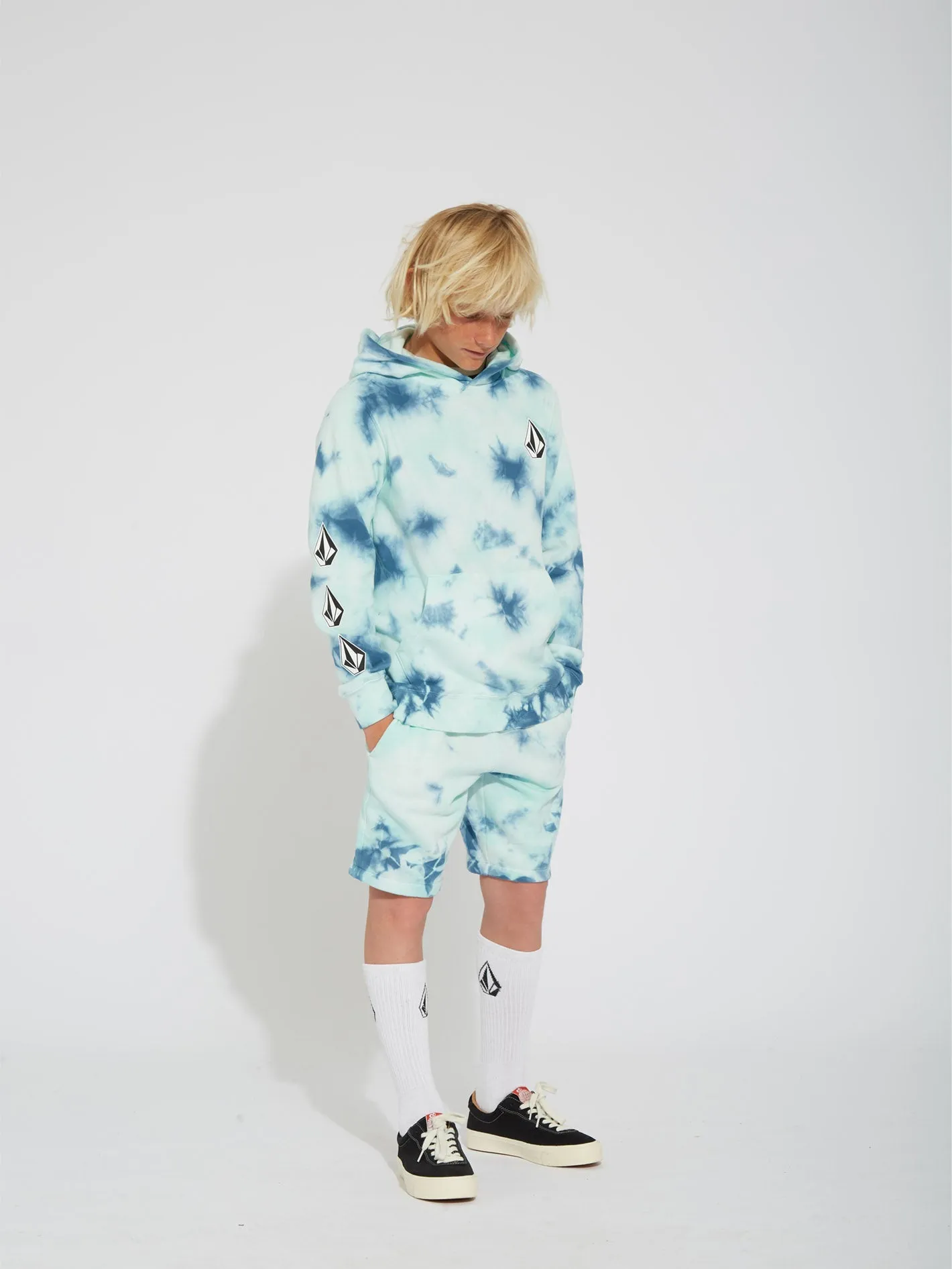 Sweat à capuche Iconic Stone Plus - TEMPLE TEAL - (ENFANT)