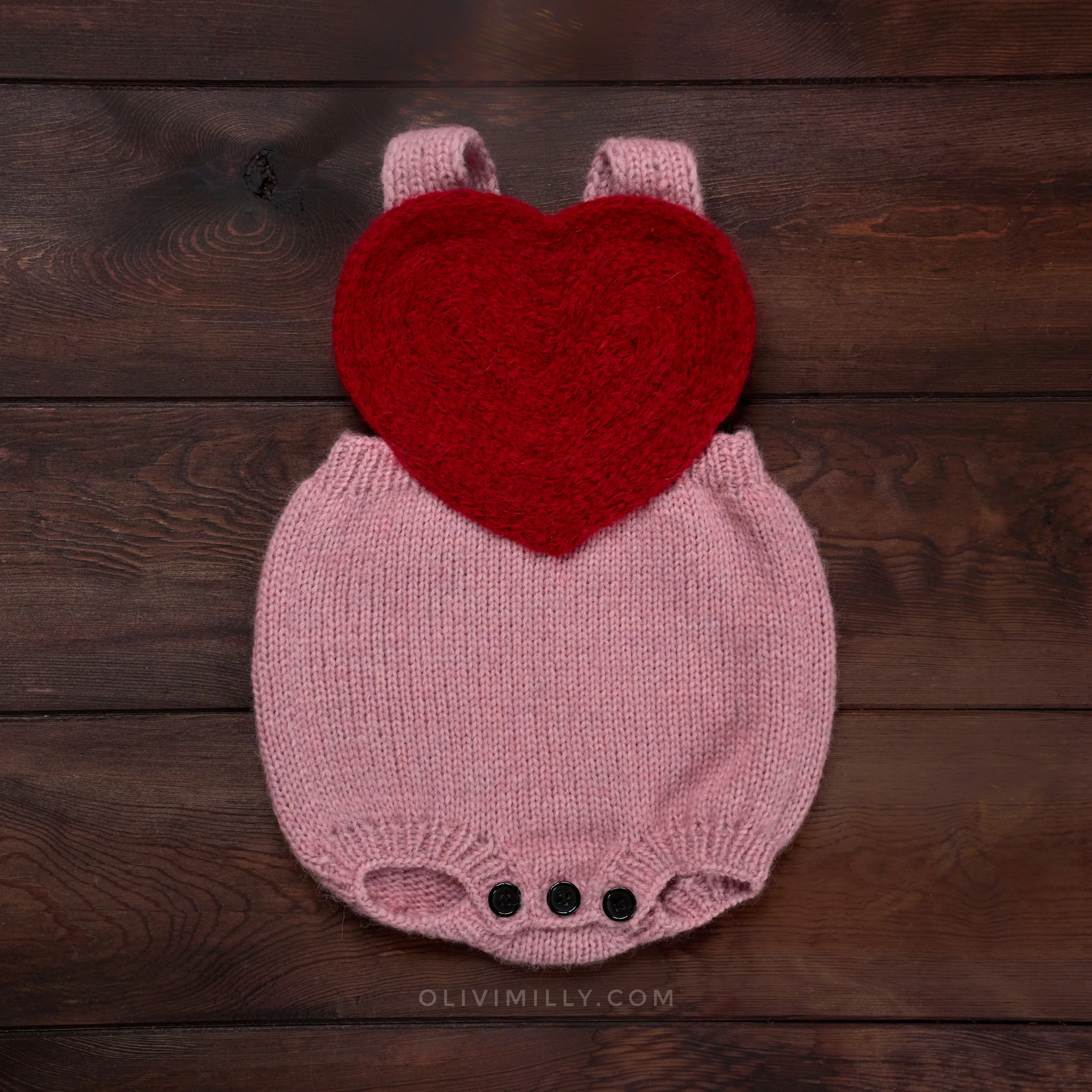 Sweetheart Romper |powder pink|  in stock (3-6m)