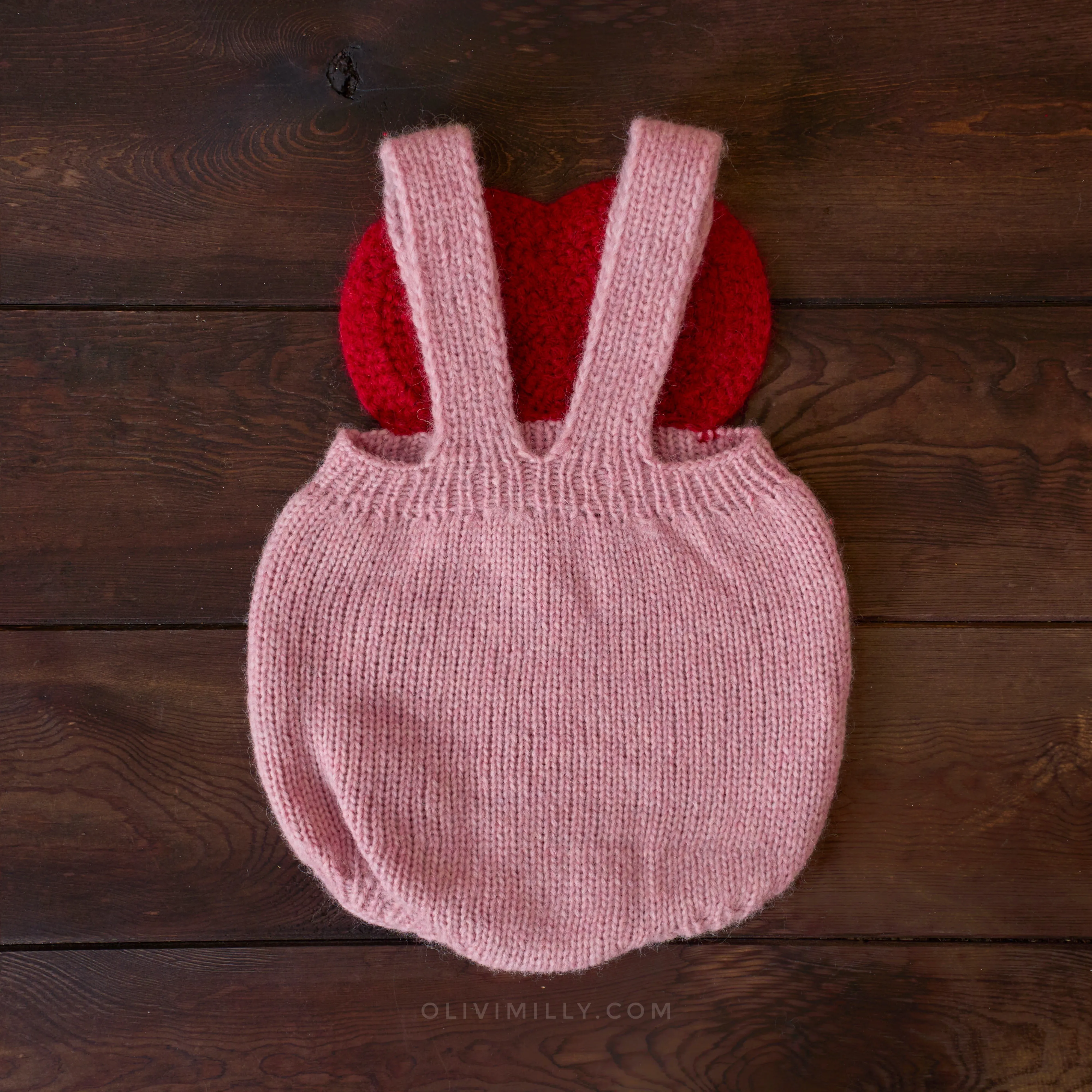 Sweetheart Romper |powder pink|  in stock (3-6m)