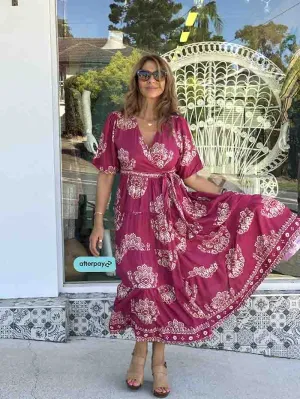 Syrah Flora Wrap Dress