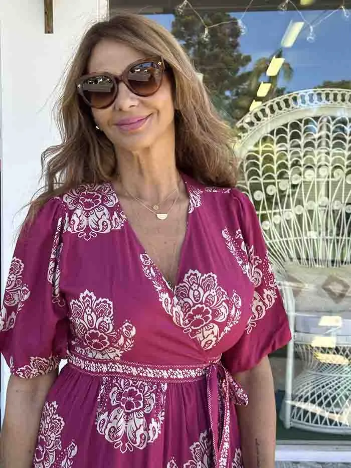 Syrah Flora Wrap Dress