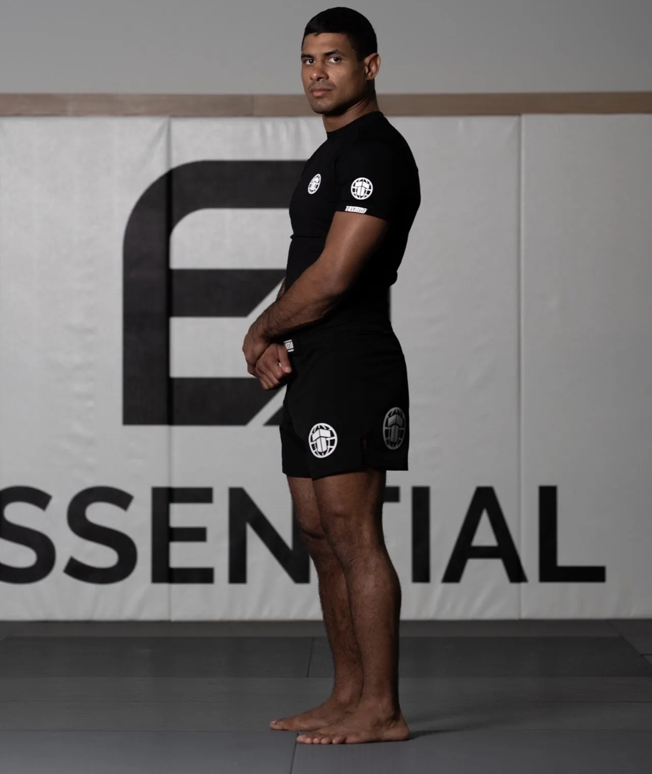 Tatami Pro Grappling Shorts - White on Black