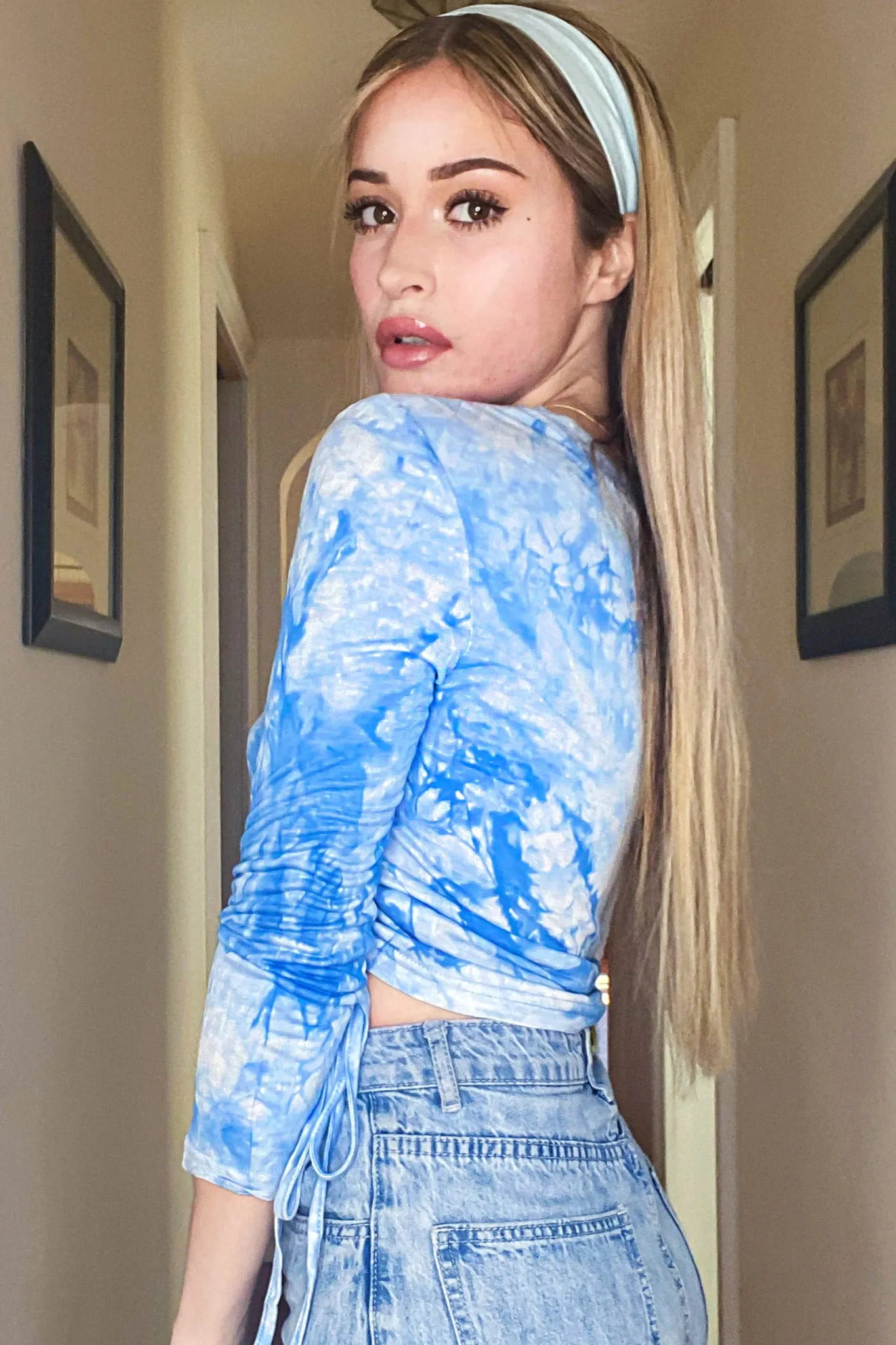 Tattoo Tie Dye Crop Long Sleeve