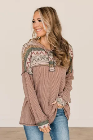 Thinking Out Loud Knit Top- Camel