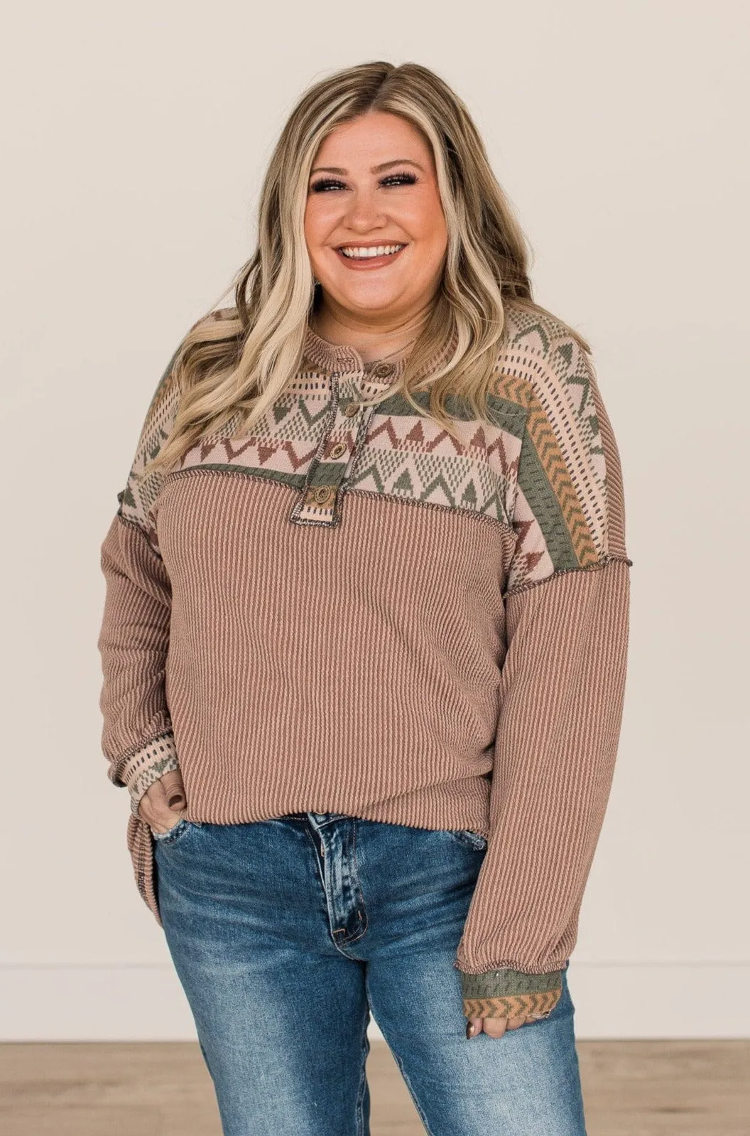 Thinking Out Loud Knit Top- Camel