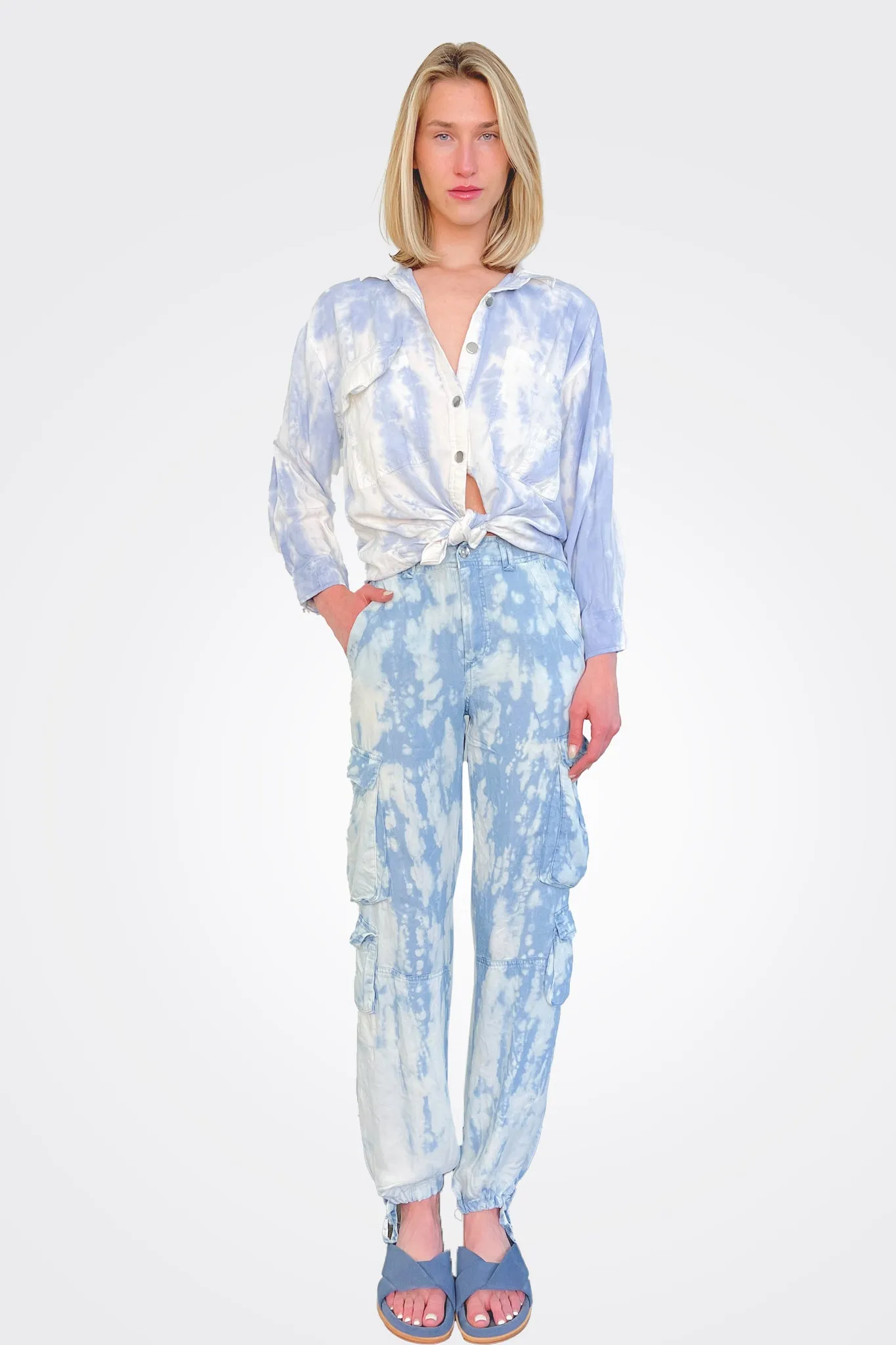 Tie Dye Button Down - Blue