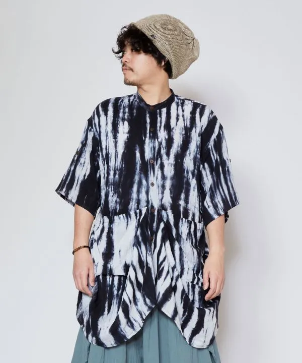 Tie Dye Collarless Shirt