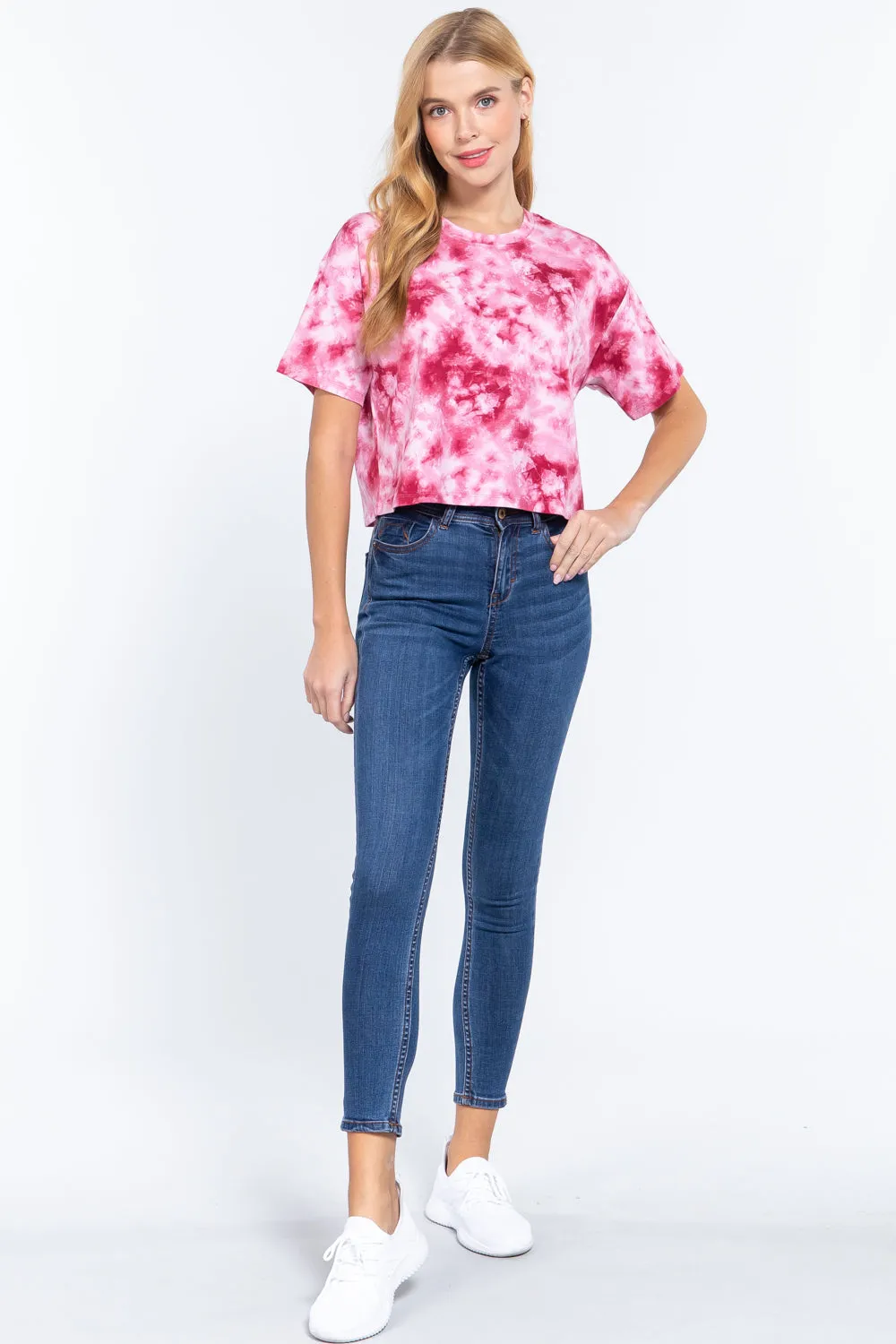 Tie-dye Cotton Jersey Crop Top